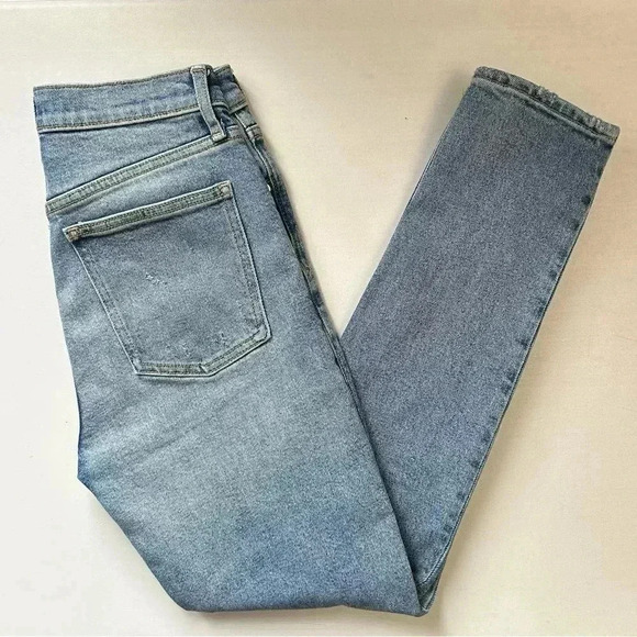 GAP High Rise True  Skinny Ankle Jeans Distressed Denim Stretch Blue Size 25 - Picture 12 of 13
